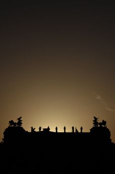 The silhouette of Austria's parliament in Vienna