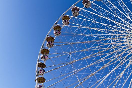 A ferris wheel in a famous amusement park in Vienna
