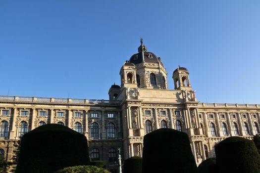 The renovated museum of natural history in Vienna on a sunny day