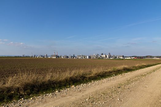 An industrial site close to Vienna from far away