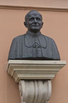 A bust of John Paul II in his home town, Warsaw