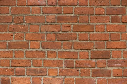 A wall of bricks close to the royal castle of Warsaw