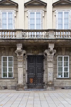 Ornate entrance to an old house in Warsaw