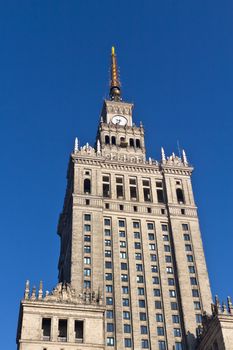 The palace of culture and science in Warsaw's center; a present of Stalin