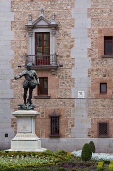 Statue of Don Alvare de Bazan in the center of Madrid, Spain