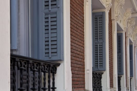 Open windows of a house in Madrid