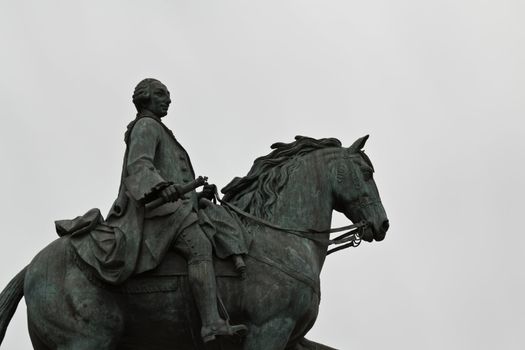 Monument of Charles III on Puerta del Sol in the center of Madrid