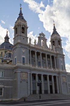 The front of Madrid's cathedral from left