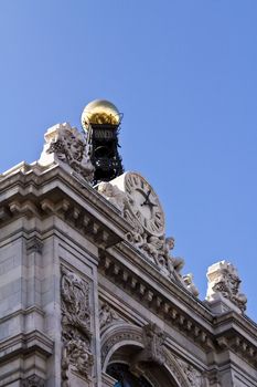 Facade of the spanish national bank in Madrid