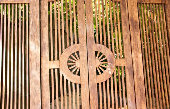 Fence made ​​of wood as a sieve.