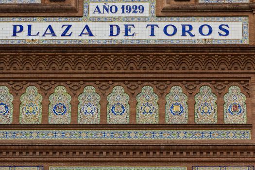 Detail of Madrid's bullfight arena, built in 1929