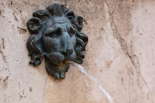 A lion as a water source on a fountain in Madrid