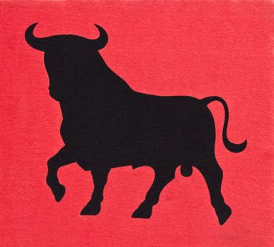 The typical spanish bull silhouette