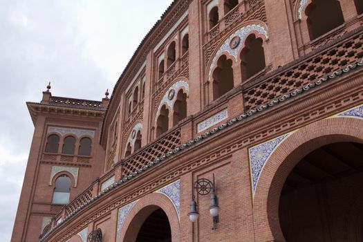 A side of Madrid's brick bullfight arena