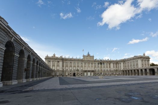 The courtyard of Palacio Real in Madrid, Spain