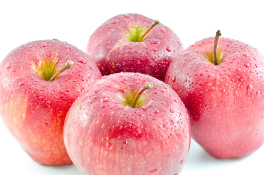 Red apples were isolated on white background