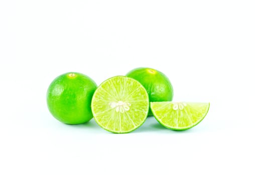 Lime slice isolated on white background