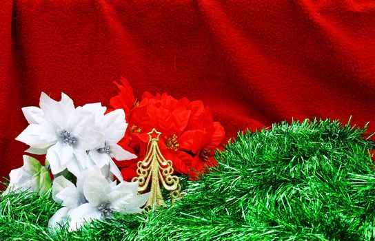A high contrast seasonal holiday Christmas decoration with room for your text.