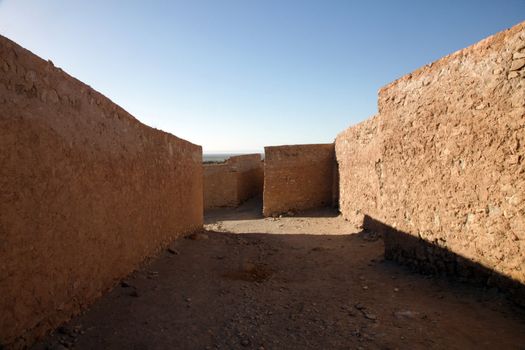 Ruins of mountain oasis Chebika at border of Sahara, Tunisia