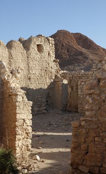 Ruins of mountain oasis Chebika at border of Sahara, Tunisia