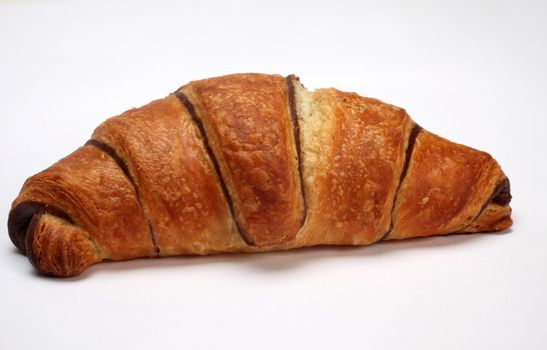 Chocolate croissant isolated on a white background
