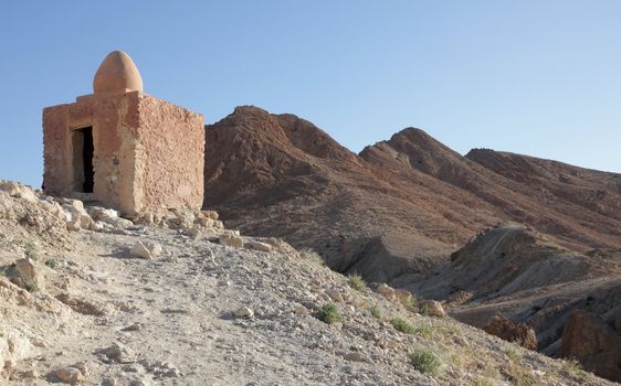 Ruins of mountain oasis Chebika at border of Sahara, Tunisia