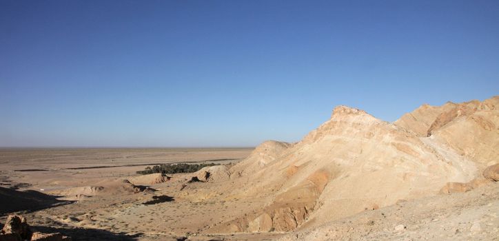 Mountain oasis Chebika at border of Sahara, Tunisia