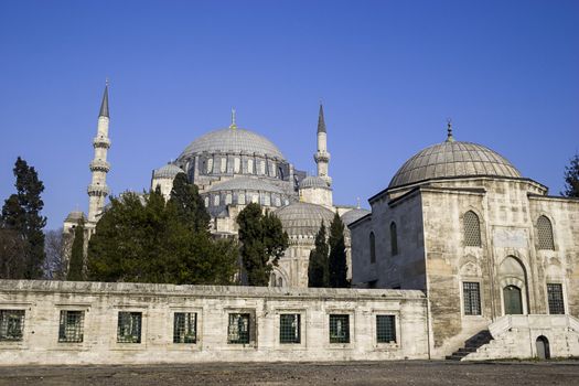 Suleymaniye Mosque in Istanbul, Turkey. It is the second largest mosque in the city.