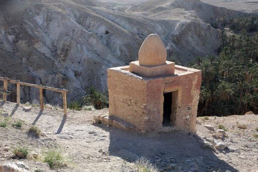 Ruins of mountain oasis Chebika at border of Sahara, Tunisia
