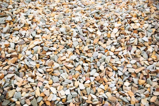 Different shaped gravel rocks up-close.