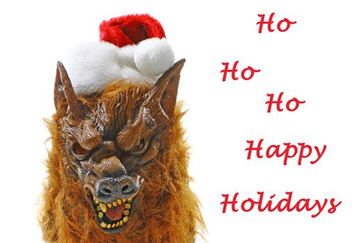 The Halloween Werewolf celebrating all of the holidays both Christmas and Halloween together as one.