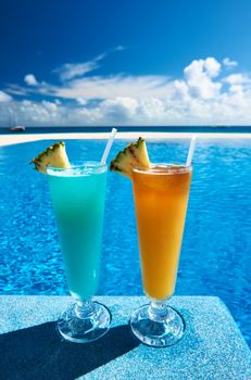 Cocktails near the swimming pool