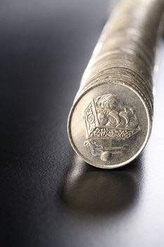 A stack of coins isolated on the background.