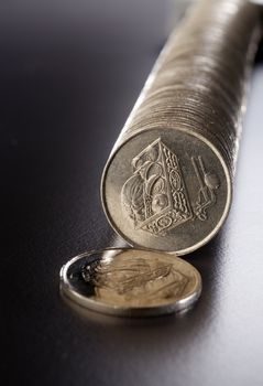 A stack of coins isolated on the background.