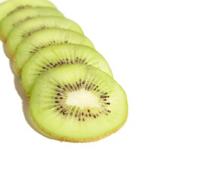 sliced kiwi in white background