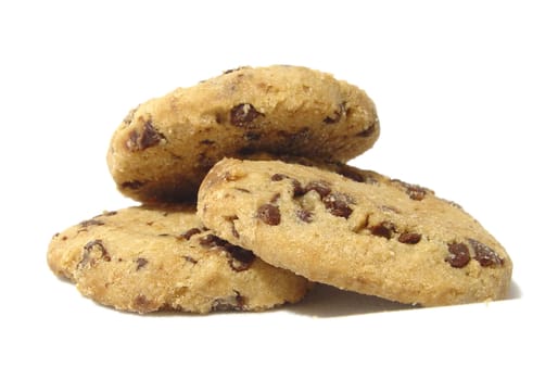 chocolate cookies in white background