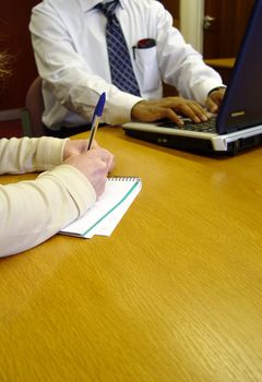 two employee in a meeting     