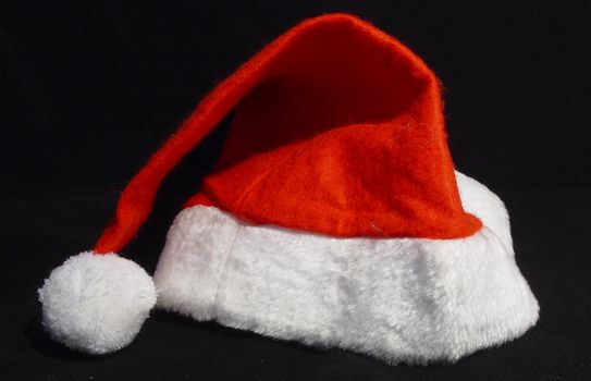 santa hat isolated in black