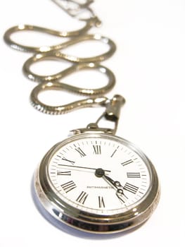 antique pocket watch in white backgruond