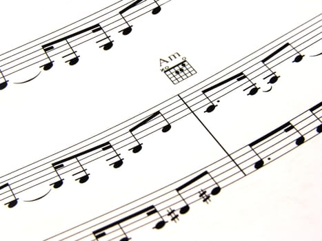 close up of music book