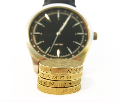 gold watch in white background
