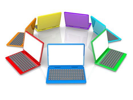 Computer Generated Image - Colorful Laptops .