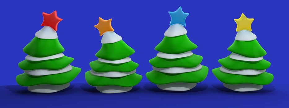 Computer Generated Image - Christmas Trees .