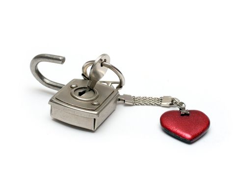 open heart - key with heart unlock