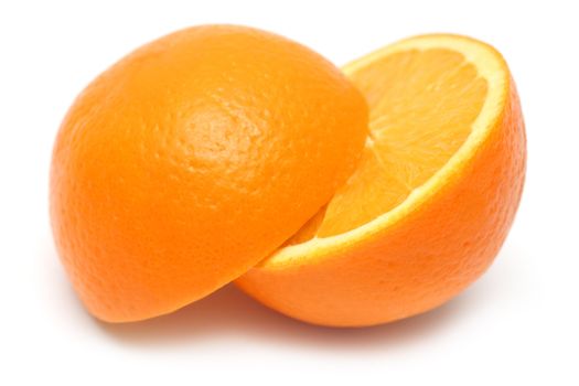 sliced orange fruit isolated on white