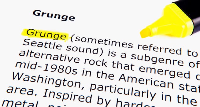 Text highlighted in yellow with felt tip pen