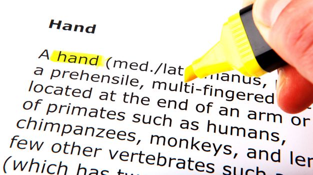 Text highlighted in yellow with felt tip pen