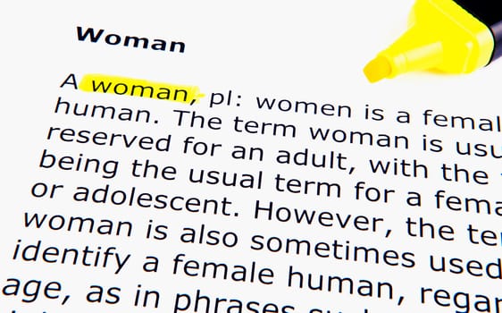 Text highlighted in yellow with felt tip pen