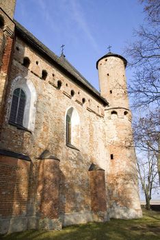 Old church-fortress of 15 centuries. In village Synkovichi in Belarus