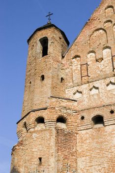 Old church-fortress of 15 centuries. In village Synkovichi in Belarus